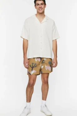 Abstract Botanical Print Swim Trucks