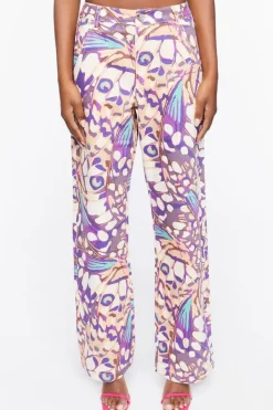 Abstract Butterfly Twill Pants