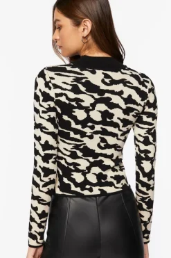 Abstract Cutout Sweater