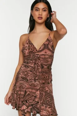 Abstract Fit & Flare Mini Dress
