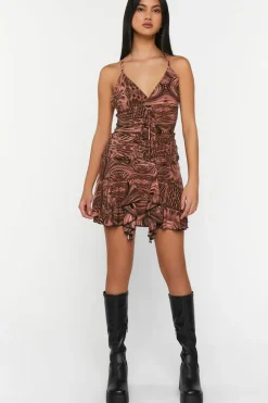 Abstract Fit & Flare Mini Dress