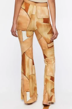 Abstract Geo Print Flare Pants