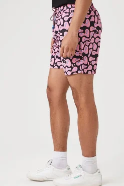Abstract Happy Face Swim Trunks