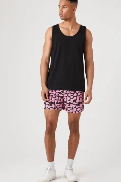 Abstract Happy Face Swim Trunks