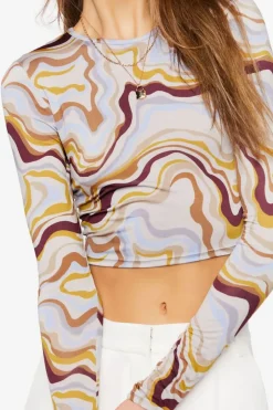 Abstract Marble Print Crop Top