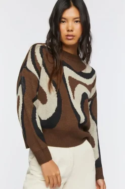 Abstract Marble Print Sweater
