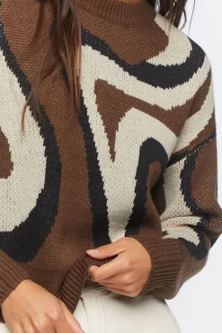 Abstract Marble Print Sweater