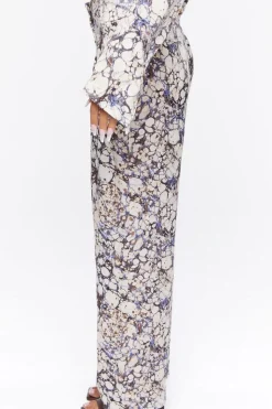 Abstract Marble Print Trouser Pants
