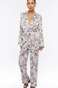 Abstract Marble Print Trouser Pants