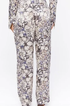 Abstract Marble Print Trouser Pants