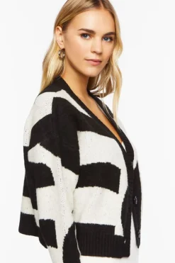 Abstract Marled Cardigan Sweater