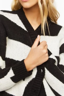 Abstract Marled Cardigan Sweater