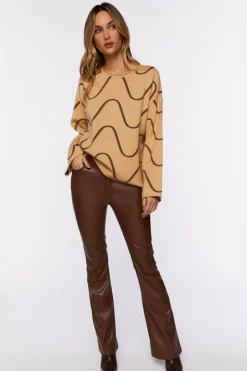 Abstract Print Bell-Sleeve Sweater