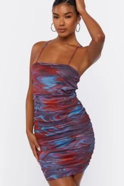 Abstract Print Bodycon Mini Dress