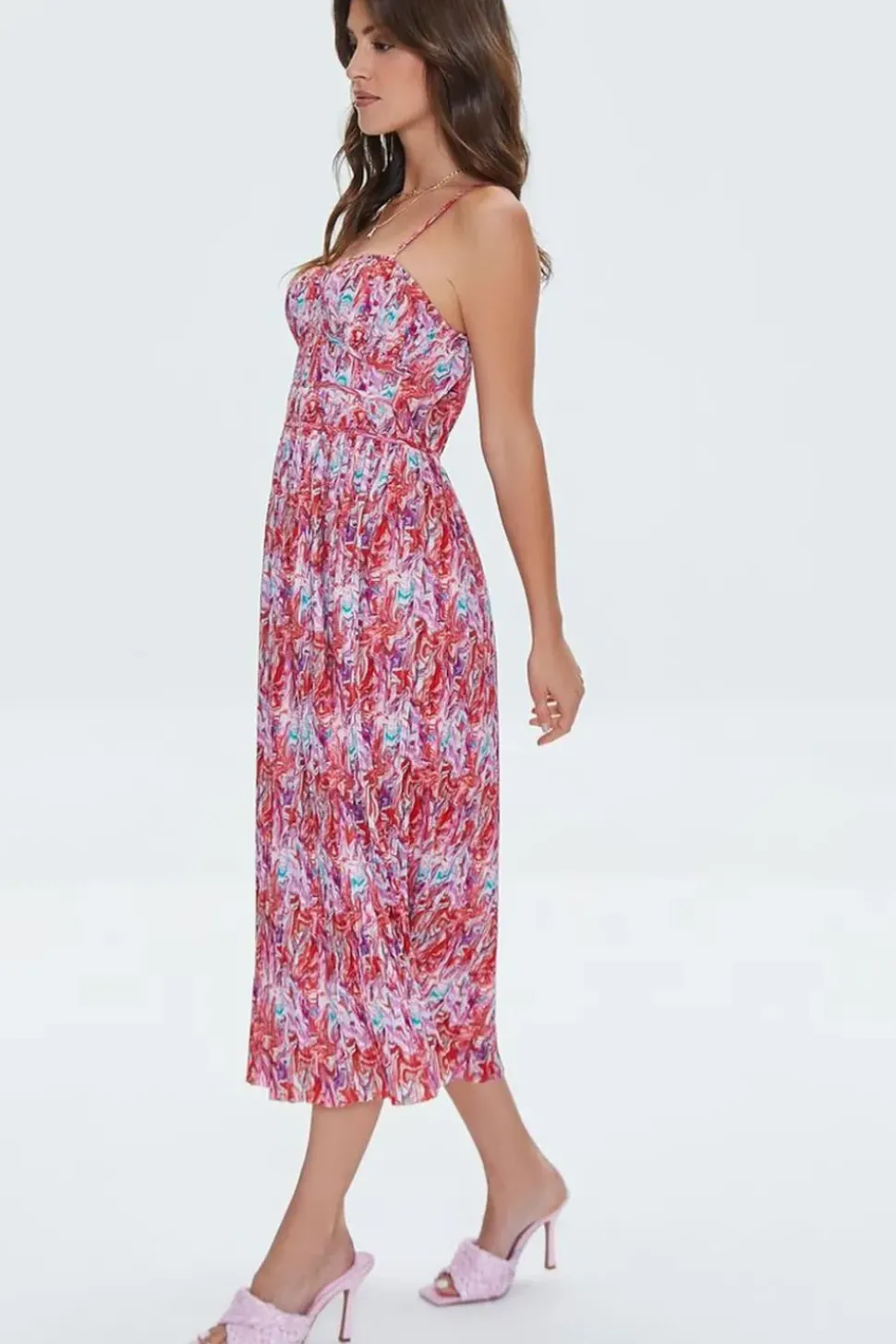 Abstract Print Cami Midi Dress