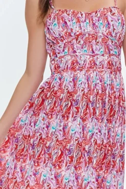 Abstract Print Cami Midi Dress