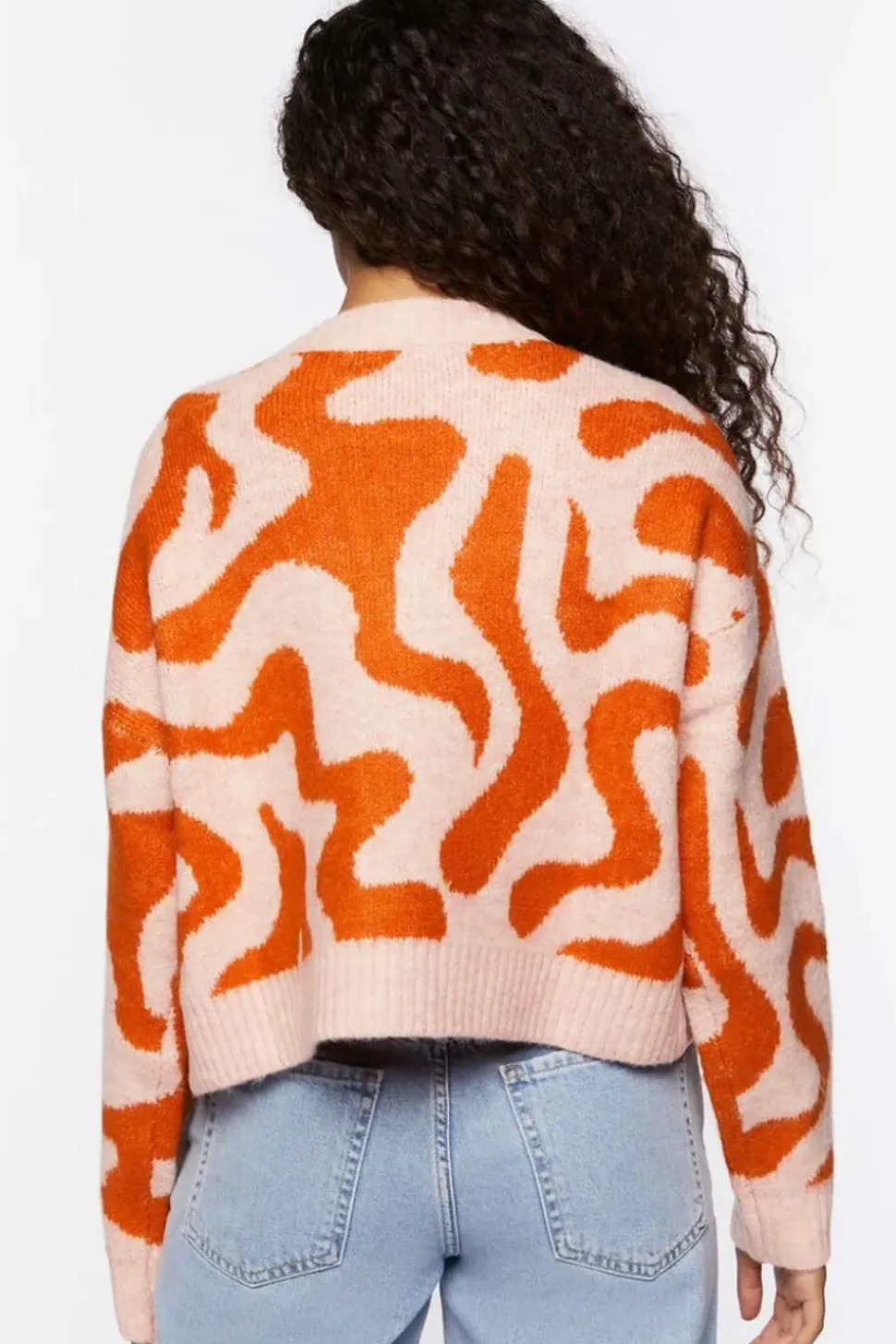 Abstract Print Cardigan Sweater