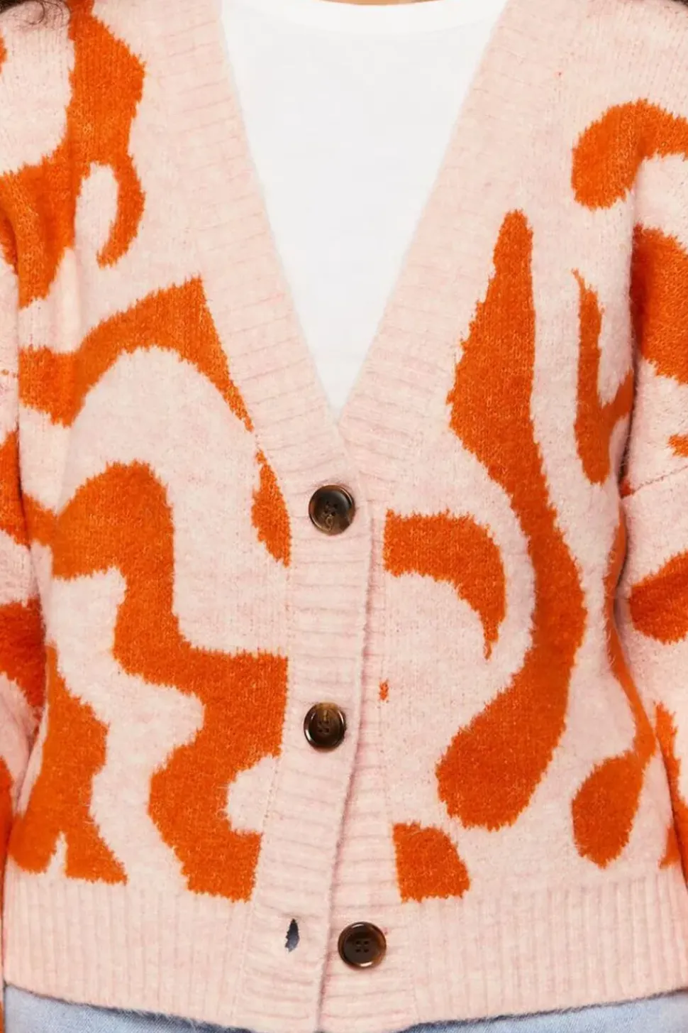 Abstract Print Cardigan Sweater