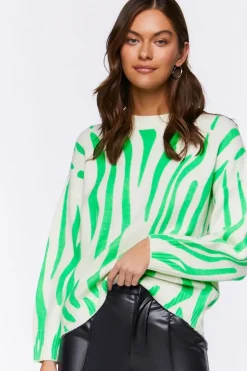Abstract Print Crew Neck Sweater