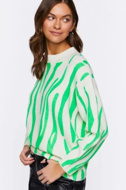 Abstract Print Crew Neck Sweater