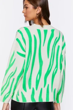 Abstract Print Crew Neck Sweater