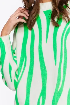 Abstract Print Crew Neck Sweater