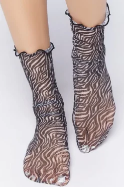 Abstract Print Crew Socks