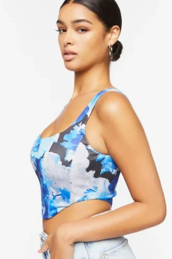 Abstract Print Crop Top