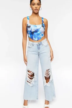 Abstract Print Crop Top