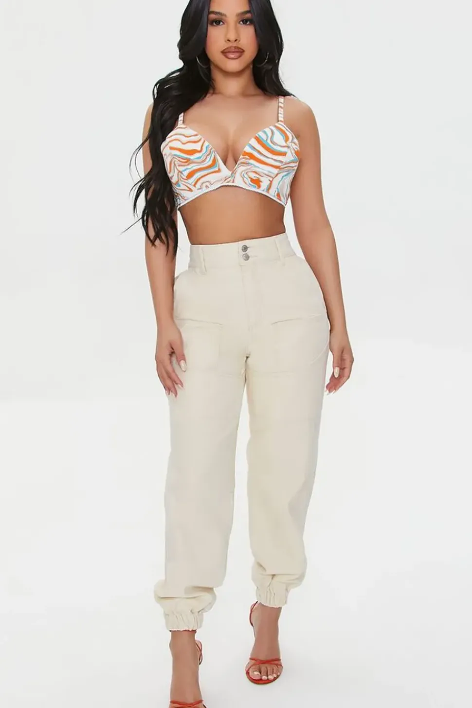 Abstract Print Crop Top