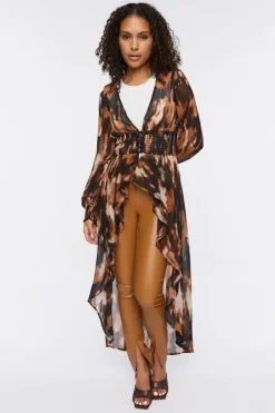 Abstract Print Duster Tunic