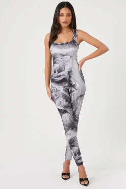 Abstract Print Fitted Jumpsuit