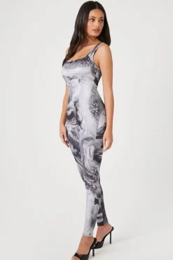 Abstract Print Fitted Jumpsuit
