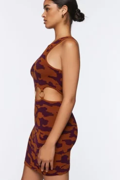 Abstract Print Mini Sweater Dress