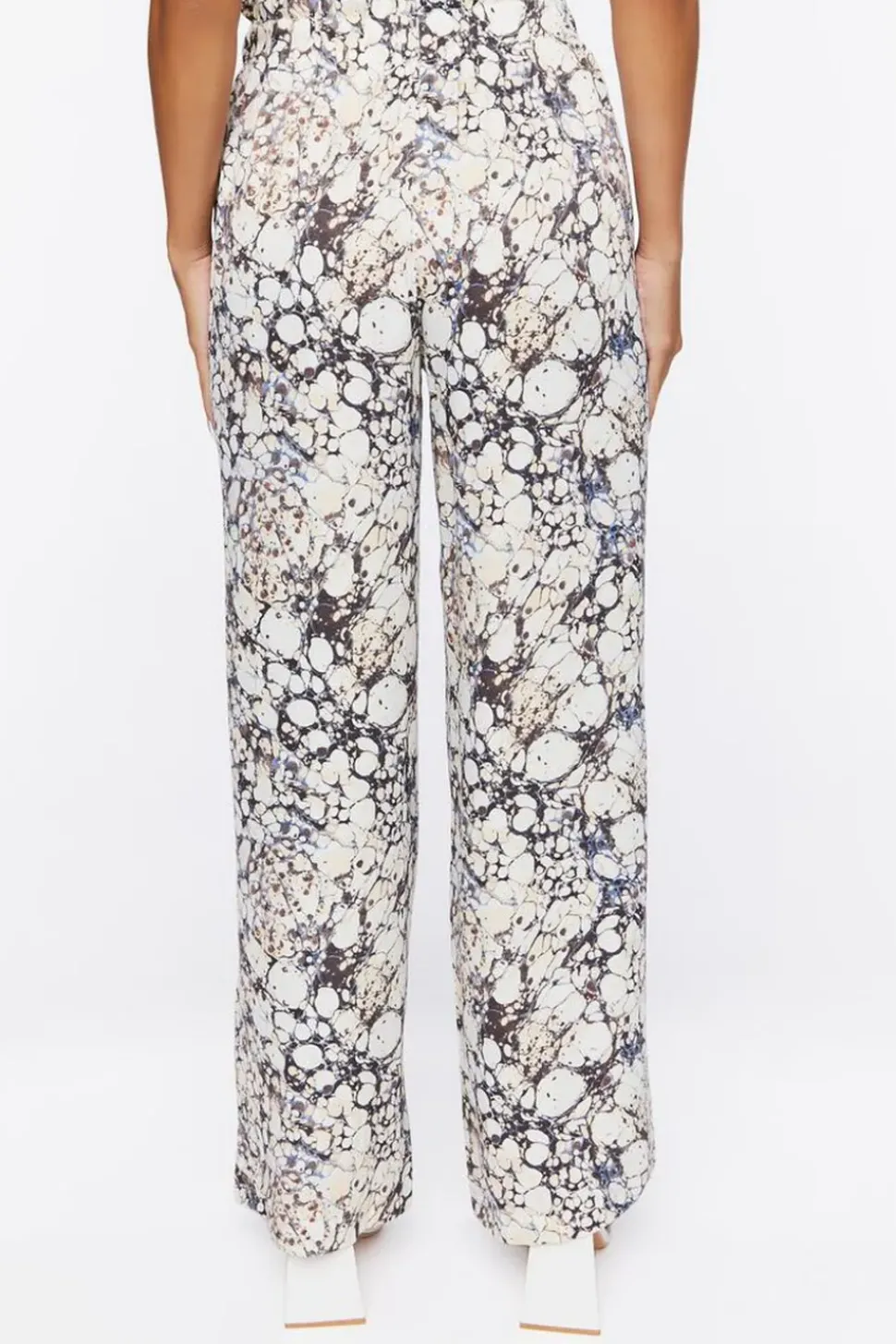 Abstract Print Paperbag Pants