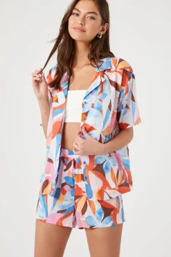 Abstract Print Pull-On Shorts