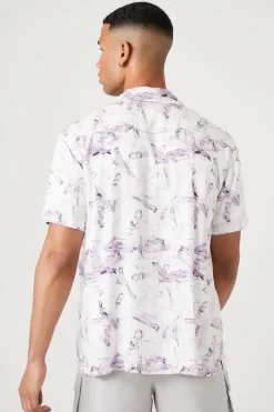 Abstract Print Rayon Shirt