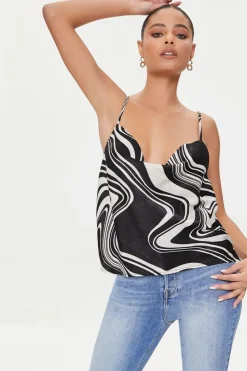 Abstract Print Satin Cami