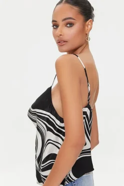 Abstract Print Satin Cami