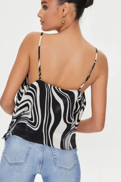 Abstract Print Satin Cami