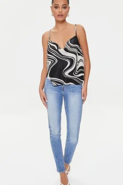 Abstract Print Satin Cami