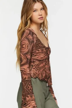 Abstract Print Slinky Split-Front Top