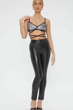 Abstract Self-Tie Cropped Cami