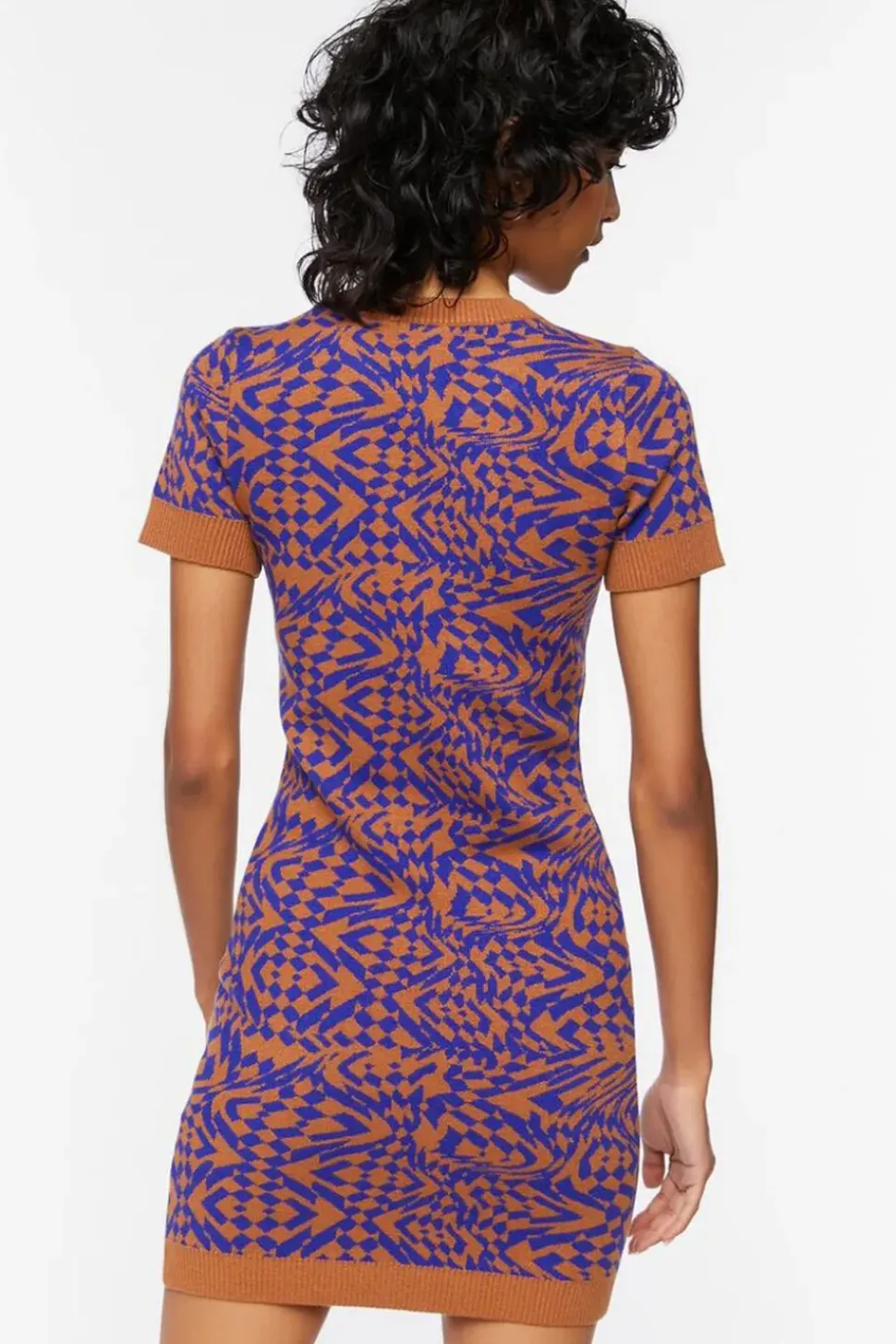 Abstract Sweater Mini Dress
