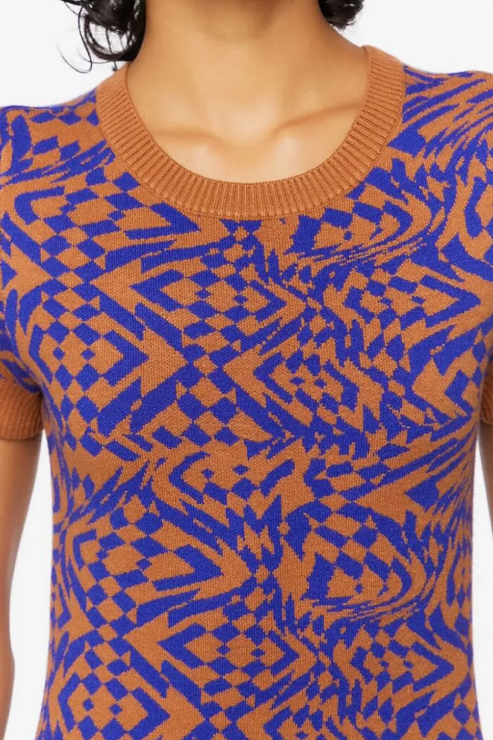Abstract Sweater Mini Dress