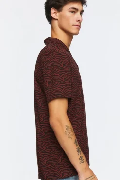 Abstract Zebra Short-Sleeve Shirt