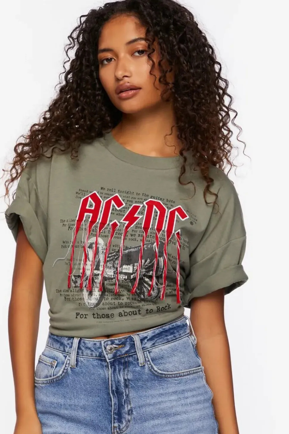 Acdc Embroidered Graphic Tee