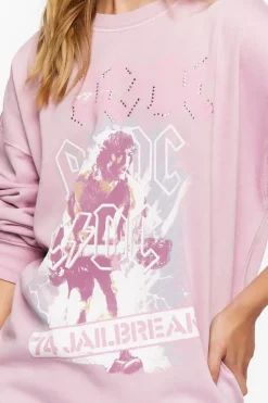 Acdc Rhinestone Graphic Pullover