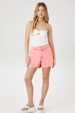 Acid Wash Denim Shorts
