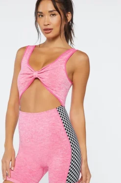 Active Checkered Seamless Romper